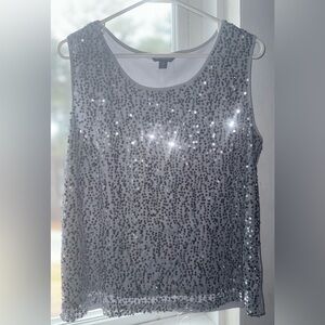 George Silver Sequin Camisole Tank